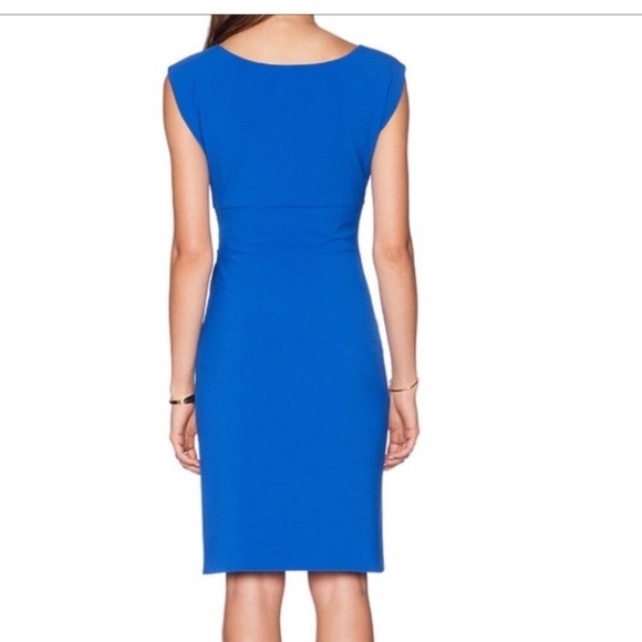 Diane von Furstenberg Blue Bevin Cap-Sleeve Ruched Sheath dress size 8 - Picture 6 of 6